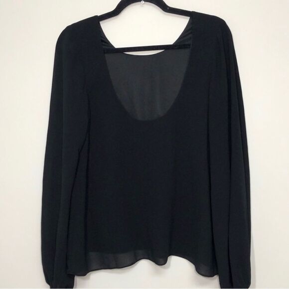 Show me your mumu black jade chiffon blouse Small - Picture 5 of 6